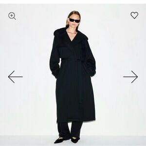 Elegant Black Oversized Trench Long Coat